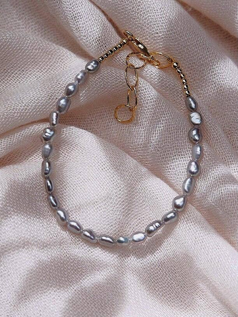 Dainty Gray Pearl Bracelet - Maile