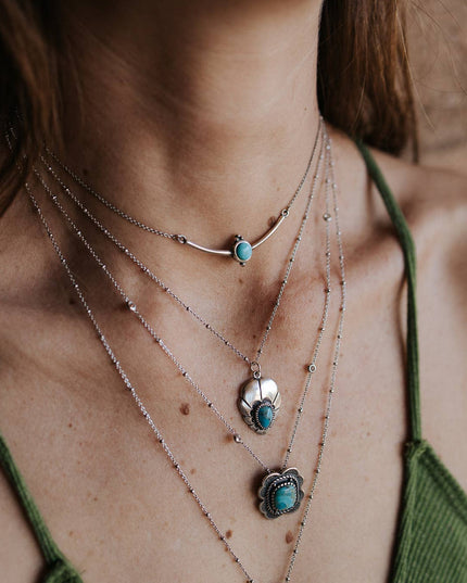 Aindrea Turquoise Silver Necklace