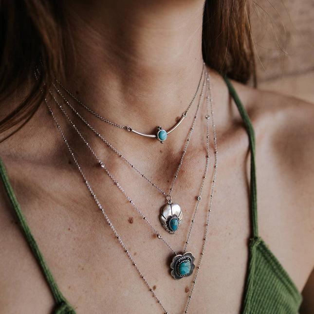 Aindrea Turquoise Silver Necklace