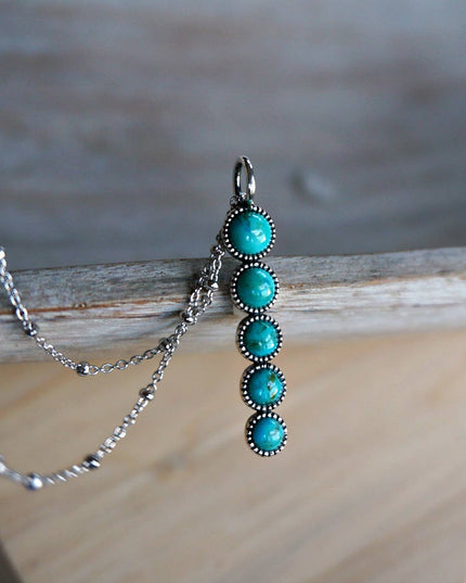 Ilaria Turquoise Necklace: Sterling silver 22-24"