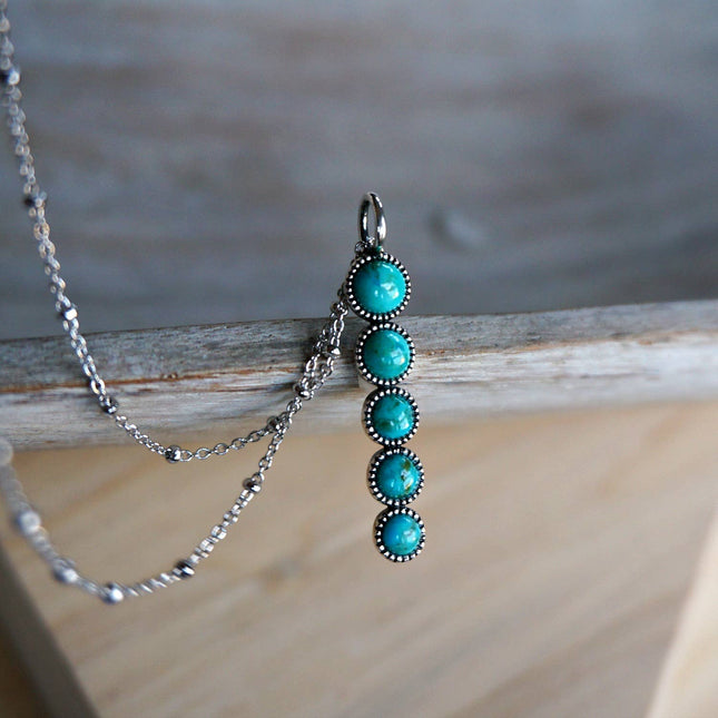 Ilaria Turquoise Necklace: Sterling silver 22-24"