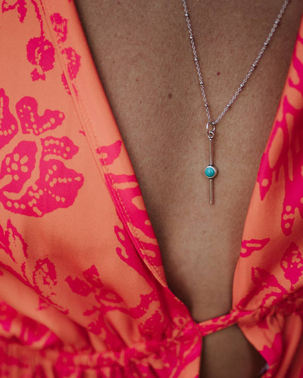 Quana turquoise necklace: Sterling silver 22-24"