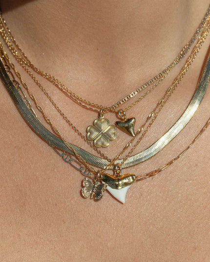 Petite Gold Shark Tooth Necklace - Mano Petite: 16 Inches