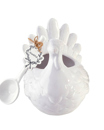 Ceramic Turkey Gravy Boat + Spoon