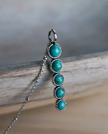 Ilaria Turquoise Necklace: Sterling silver 22-24"