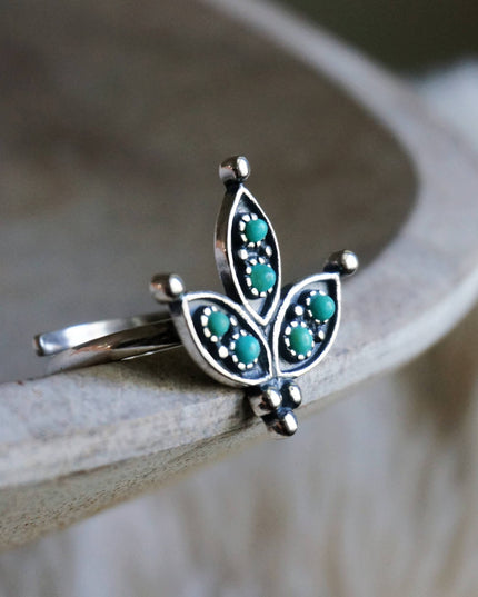 Cactus Flower Turquoise Ring