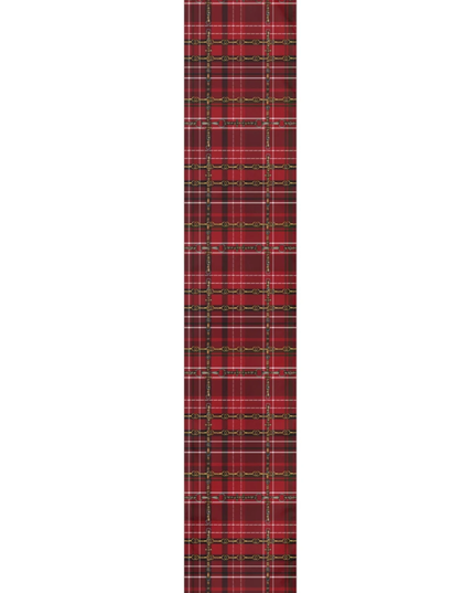 Red Plaid Dressage Christmas Equestrian Table Runner : Polyester