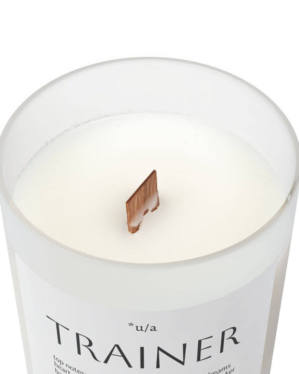 "Trainer" Oakmoss and Amber Frosted Glass Candle, 11oz