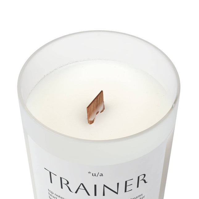 "Trainer" Oakmoss and Amber Frosted Glass Candle, 11oz