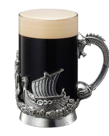 Viking & Mythological Pewter Beer Glass, 18OZ