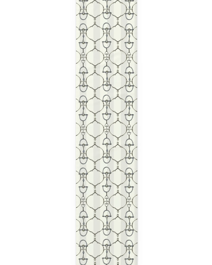 Ivory and Cream Stripe D-Ring snaffle Bit Table Runner