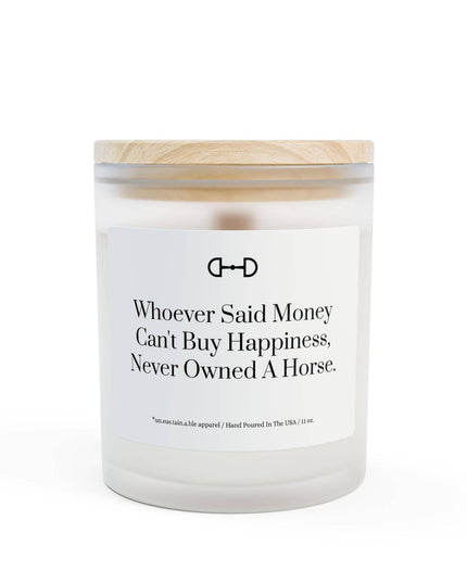 "Money Can't Buy Happiness" Sea Minerals Frosted Glass Candle, 11oz