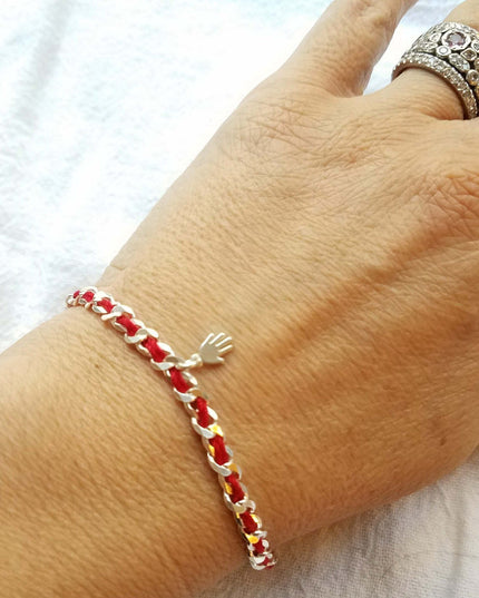 Small Hamsa Hand Red String Bendel Bracelet