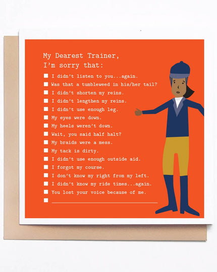 Trainer Apology Card