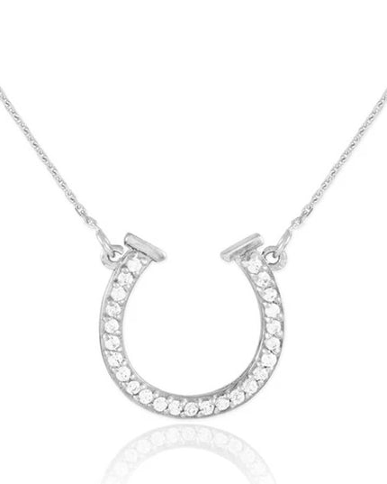 Sterling Silver Horseshoe Equestrian Necklace