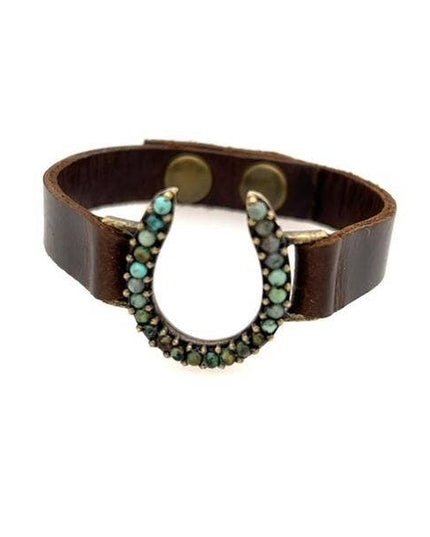 Skinny Horseshoe Leather Bracelet