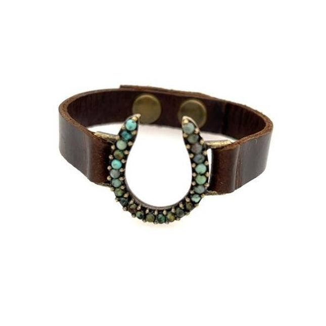 Skinny Horseshoe Leather Bracelet
