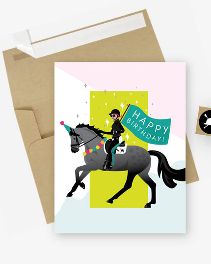 Birthday Parade Equestrian Horse Greeting Card