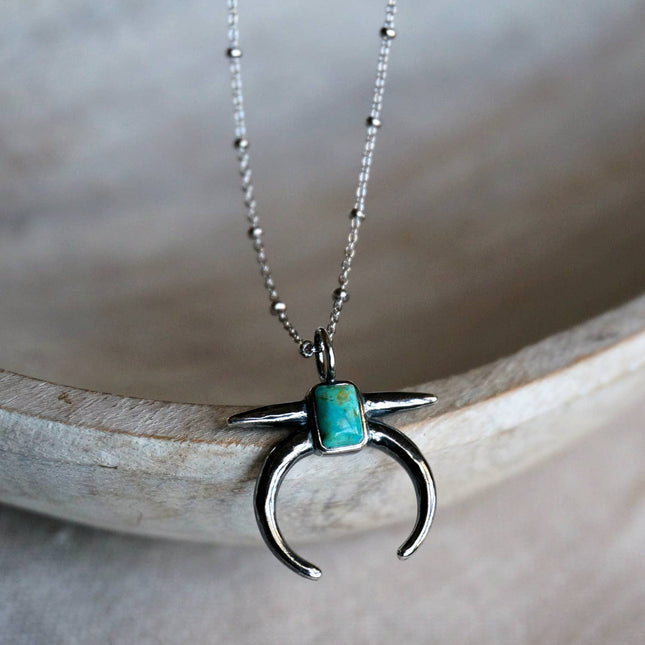 Naja Turquoise Necklace: Sterling silver 16-18"