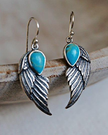 Eagle Wing Turquoise Earrings