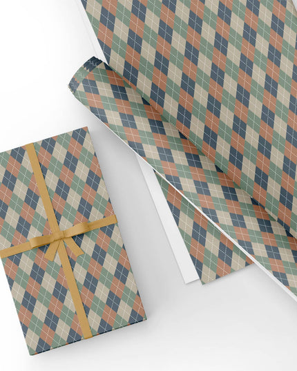 Custom Rhombus Sweater Flat Wrapping Paper
