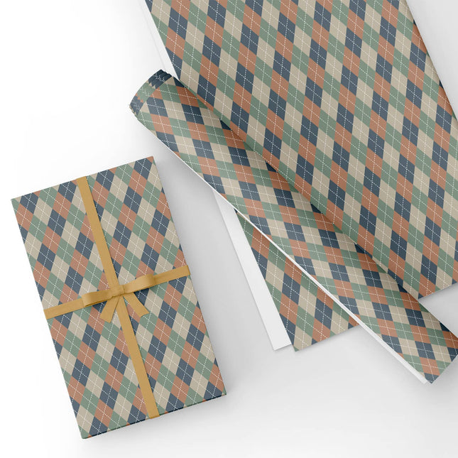 Custom Rhombus Sweater Flat Wrapping Paper