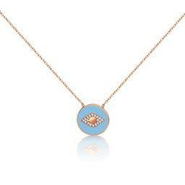 Baby Blue Sparkling Evil Eye Necklace