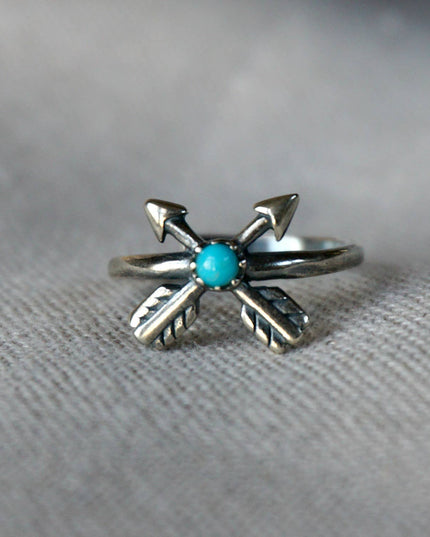 Cross Arrow Turquoise Ring