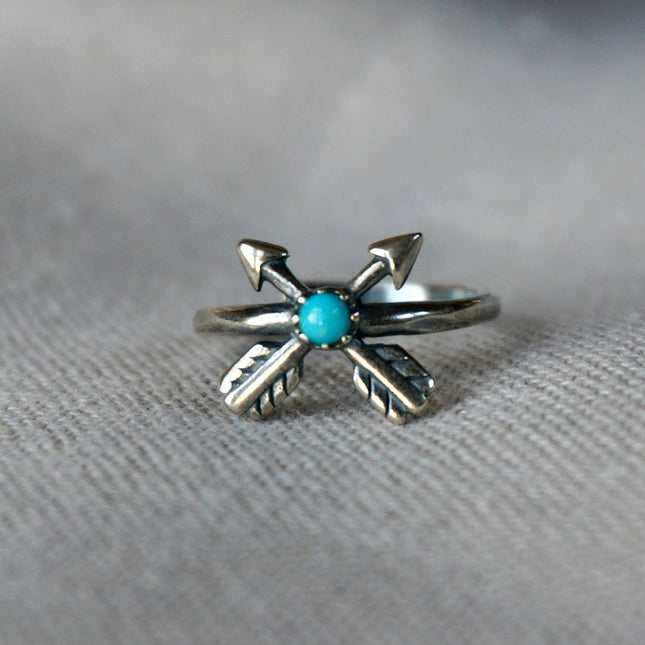Cross Arrow Turquoise Ring