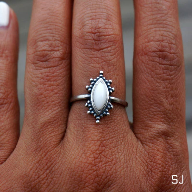 Kal White agate ring * Limited Edition*