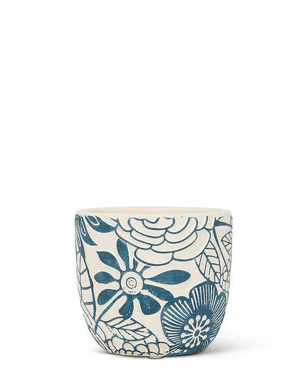 Sm Hippie Flower Planter-Blu-4" *PLANT INCLUDED!!