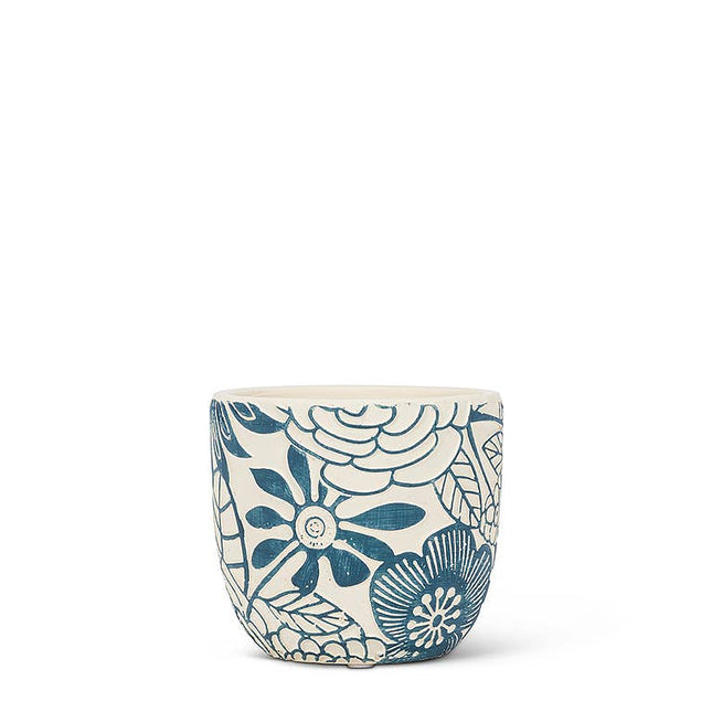 Sm Hippie Flower Planter-Blu-4" *PLANT INCLUDED!!