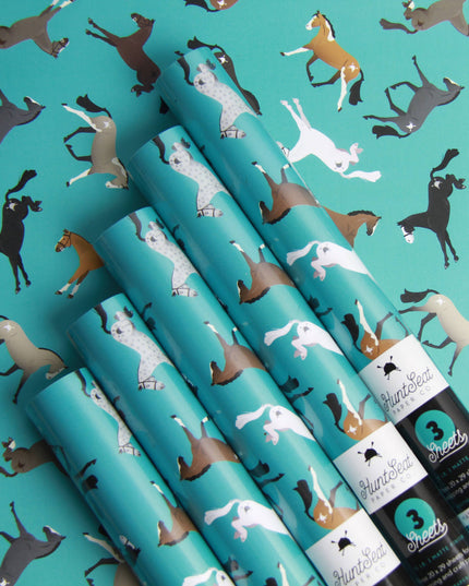 Party Ponies Horse Gift Equestrian Wrapping Paper