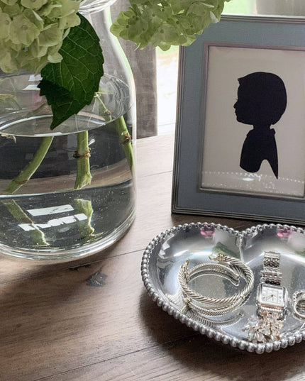 Engravable Beaded Heart Tray