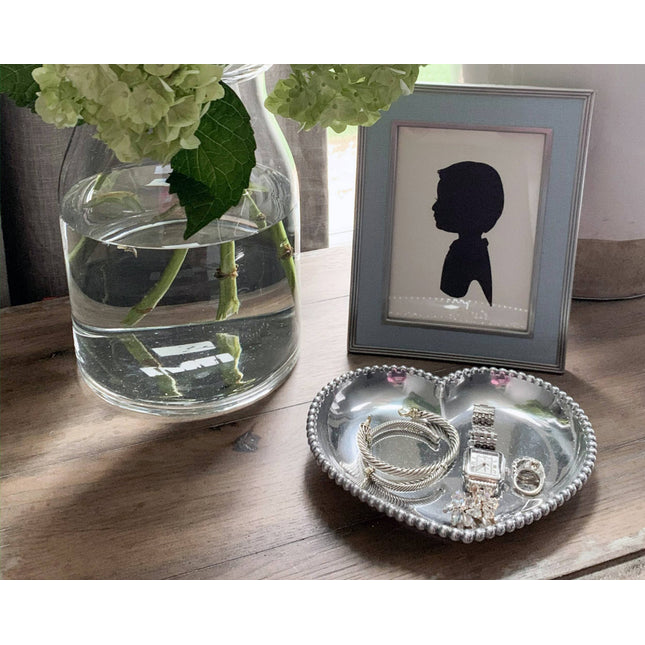 Engravable Beaded Heart Tray