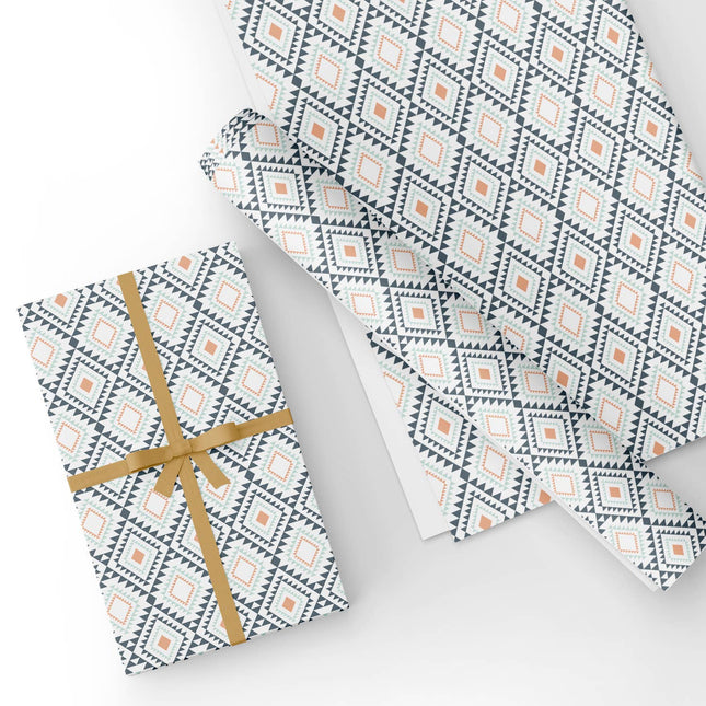 Custom Sawtooth Diamond Flat Wrapping Paper