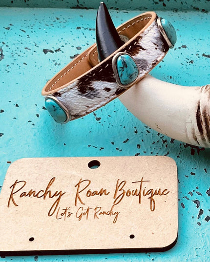 Cowhide Leather Stone Bracelet