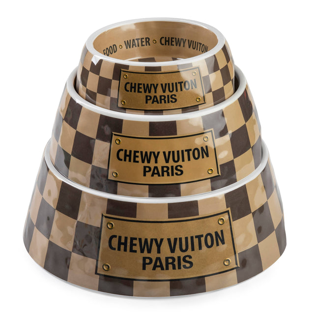 Checker Chewy Vuiton Bowl - Small