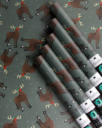 Merry Moosemas Equestrian Horse Gift Wrap Paper Sheets