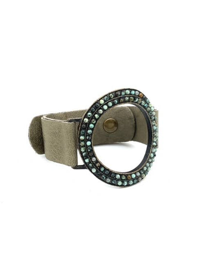 Open Circle Leather Bracelet