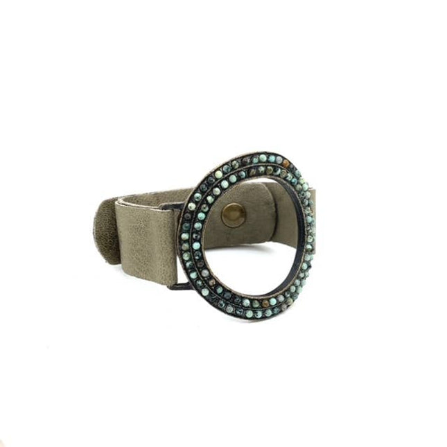 Open Circle Leather Bracelet