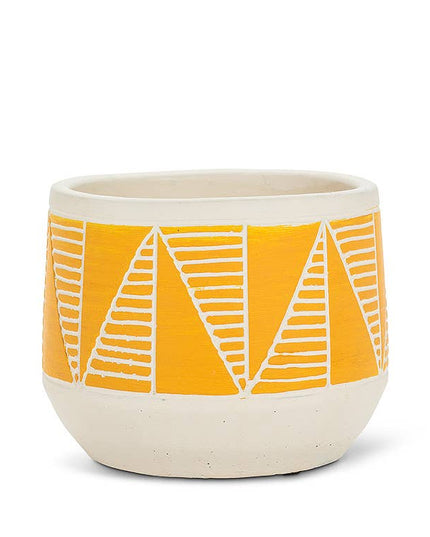 Planter:: Small Yellow Etched 5" *PLANT INCLUDED!!