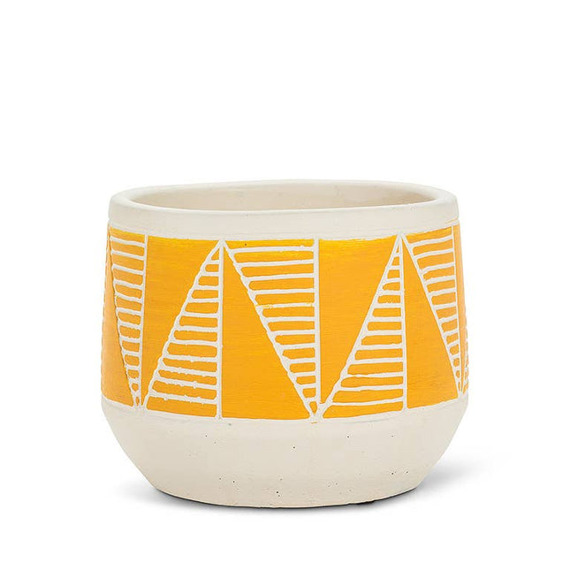 Planter:: Small Yellow Etched 5" *PLANT INCLUDED!!