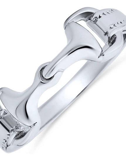 Equestrian Horse Snaffle Bit Sterling Silver Ring