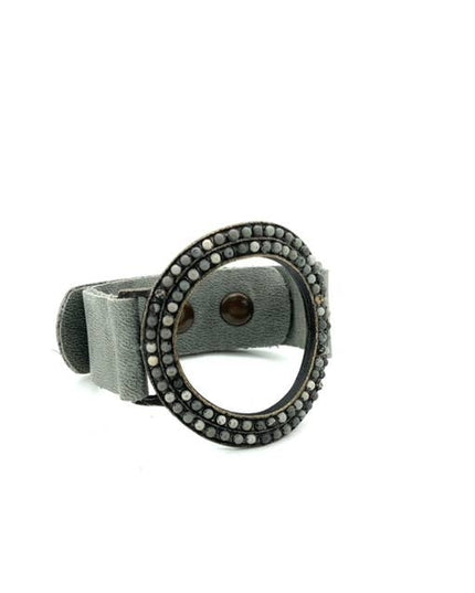 Open Circle Leather Bracelet