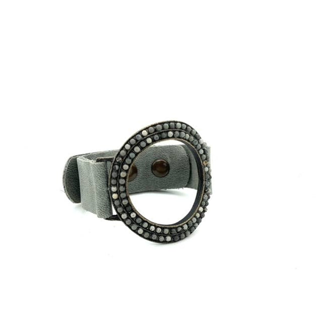 Open Circle Leather Bracelet