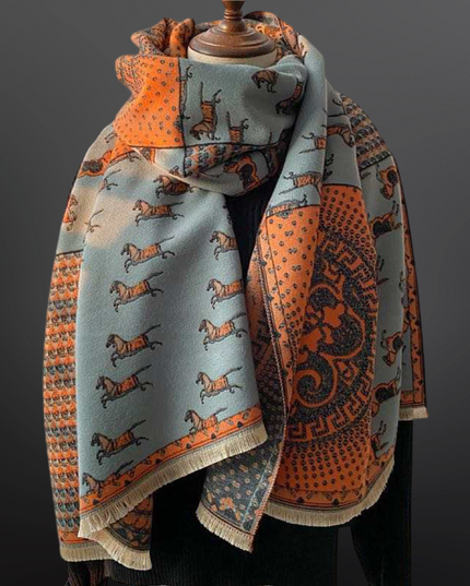 Prancing Pony Equestrian Horse Print Scarf