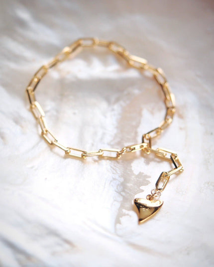 Gold Paperclip Link Chain Bracelet - Kaiea