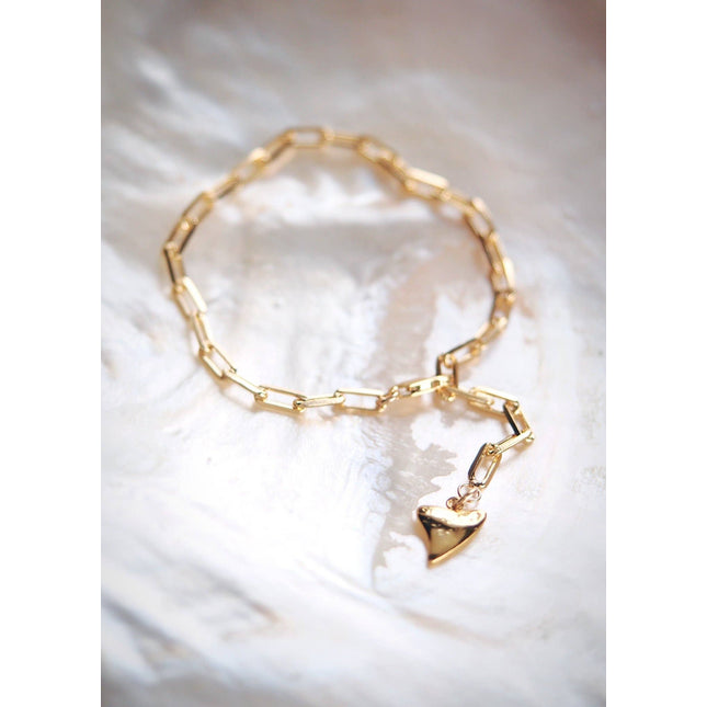 Gold Paperclip Link Chain Bracelet - Kaiea