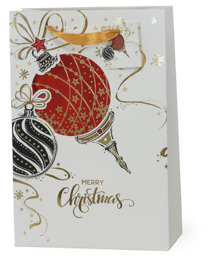 Red Christmas Ornament Foil Small Gift Bag